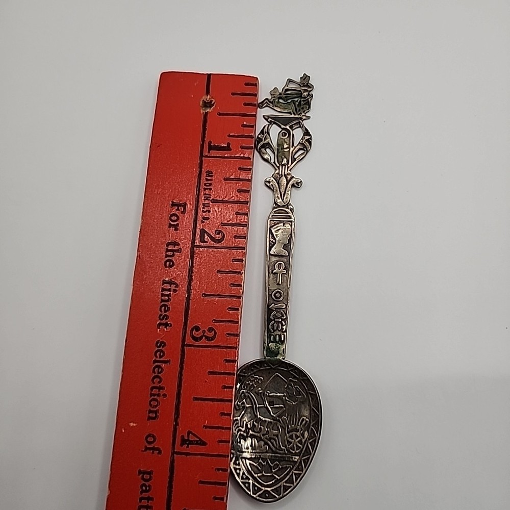 Vintage Exquisite Silver Souvenir Spoon Egypt 4 3/4”