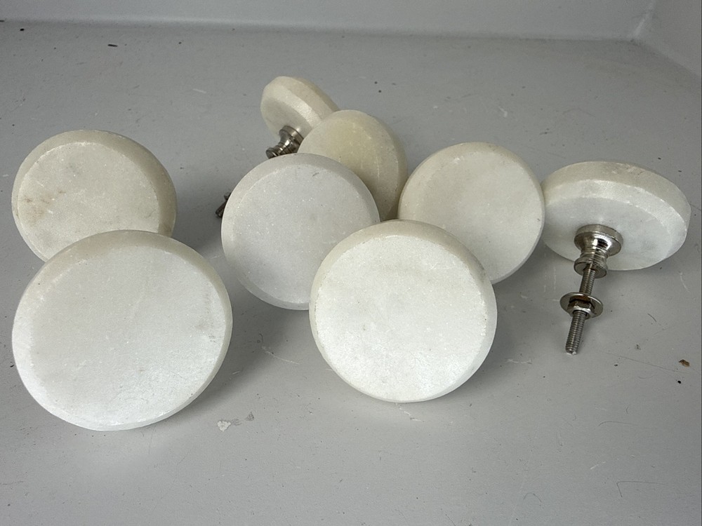 Set of 8 Casa Decor NEW White Stone 100% Hand Crafted Drawer Knobs Pulls
