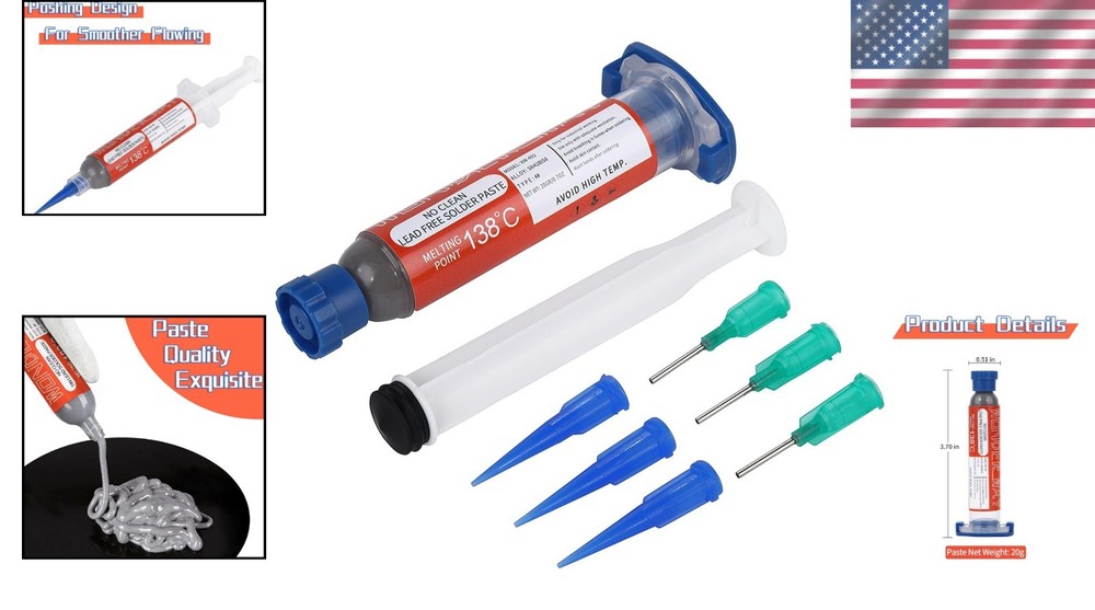 High-Performance No Clean Solder Paste T4 20g - 138℃ Melting for Electronics