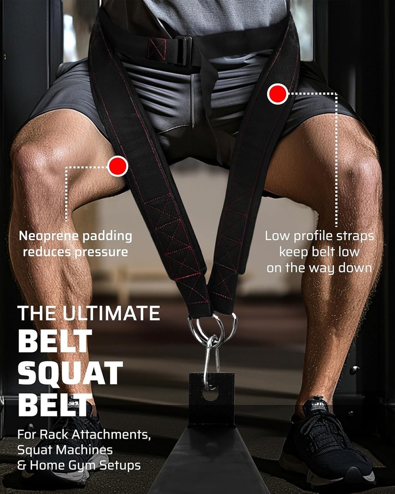 Ultimate Belt for Belt Squats Rack Attachment and Squat Machine Back Support