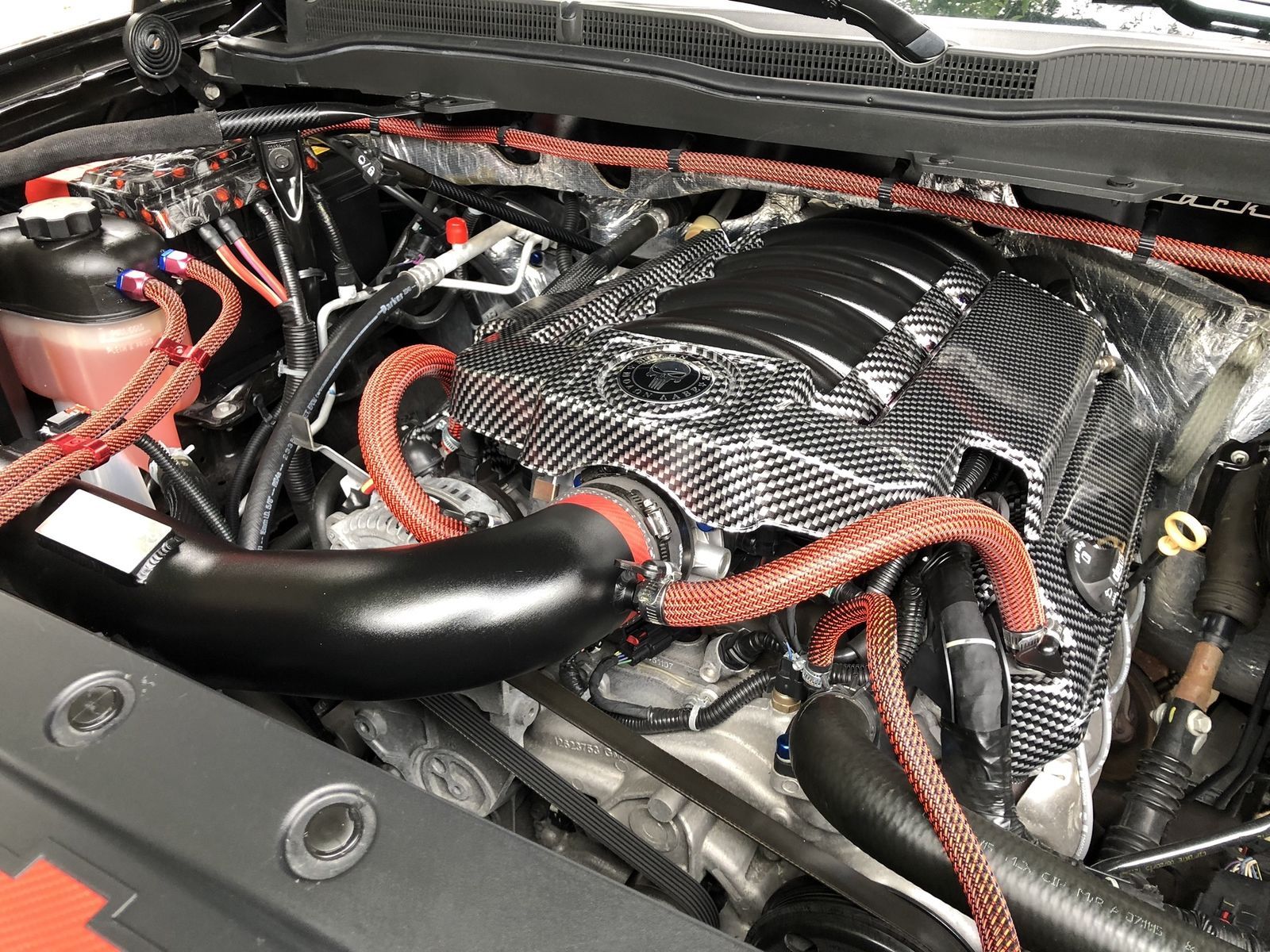 100 FT 1/2" Black Red Expandable Wire Sleeving Sheathing Braided Loom Tubing US