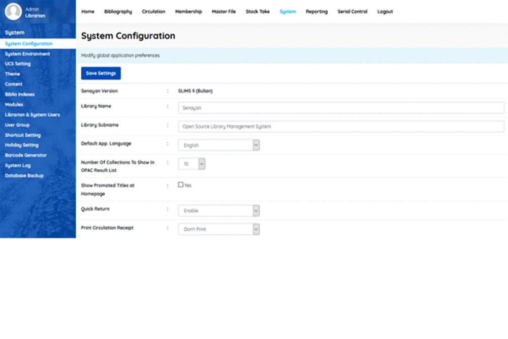 Library Management System Bibliography database Membership management
