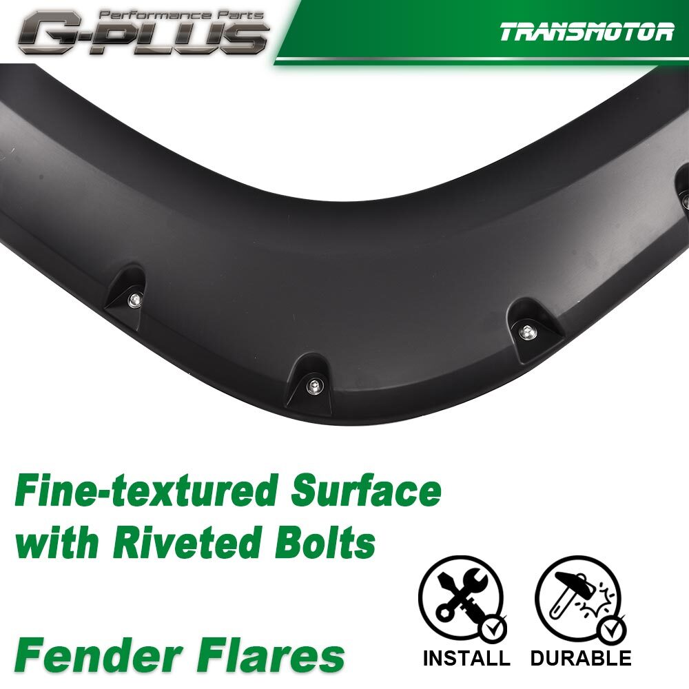 4Pcs Fender Flares Front&Rear Fits For 2004-2015 Nissan Titan Pocket Style Black