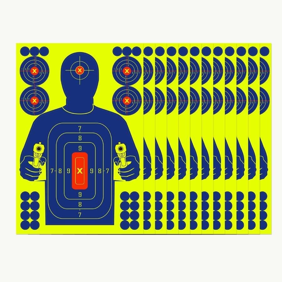 Reactive Splatter Shooting/Range Targets Burst - 12'' x 18'' - 6 Bullseye Areas