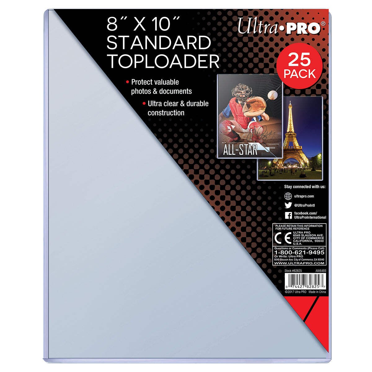 Ultra PRO 8" x 10" 25Ct Standard Toploader Ultra Clear Valuable Photos Organizer