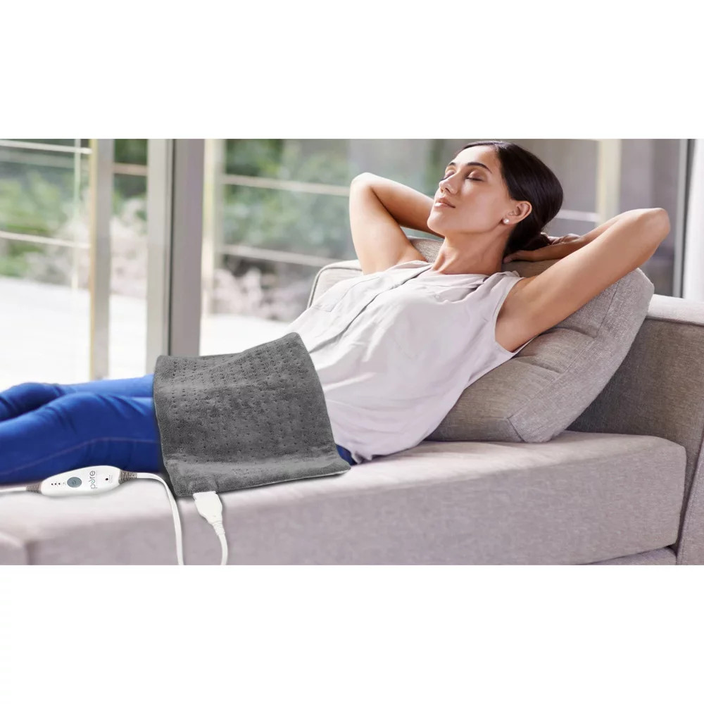 Pure Enrichment PureRelief 4 Heat 2hr Deluxe Electric Heating Pad Gray 12"x24"