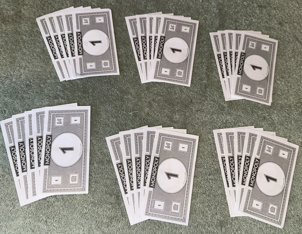 2014 Monopoly Replacement 30 White $1 Bills