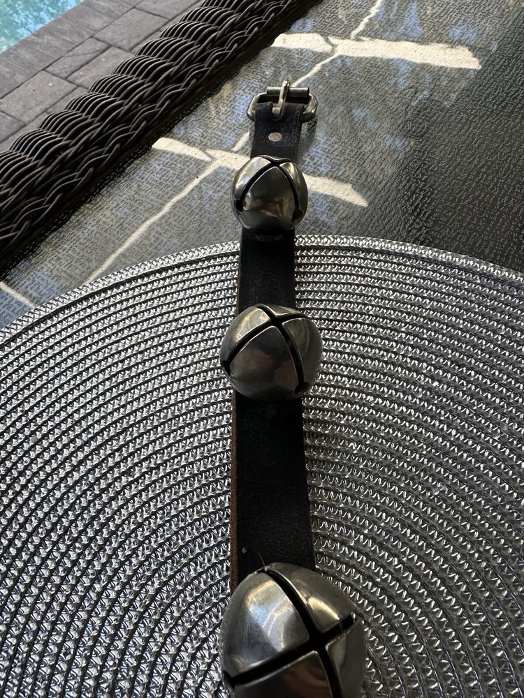Vtg. Leather Strap Weigh Bells 24 Inches