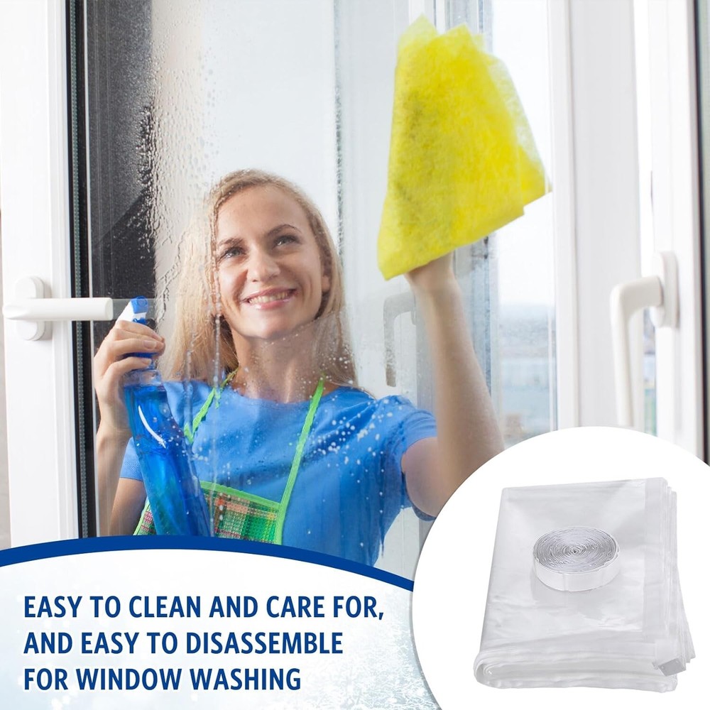 PANGDA Winter Window Insulation Kit 47x63 Inch with Hook Loop - 6 Sheets