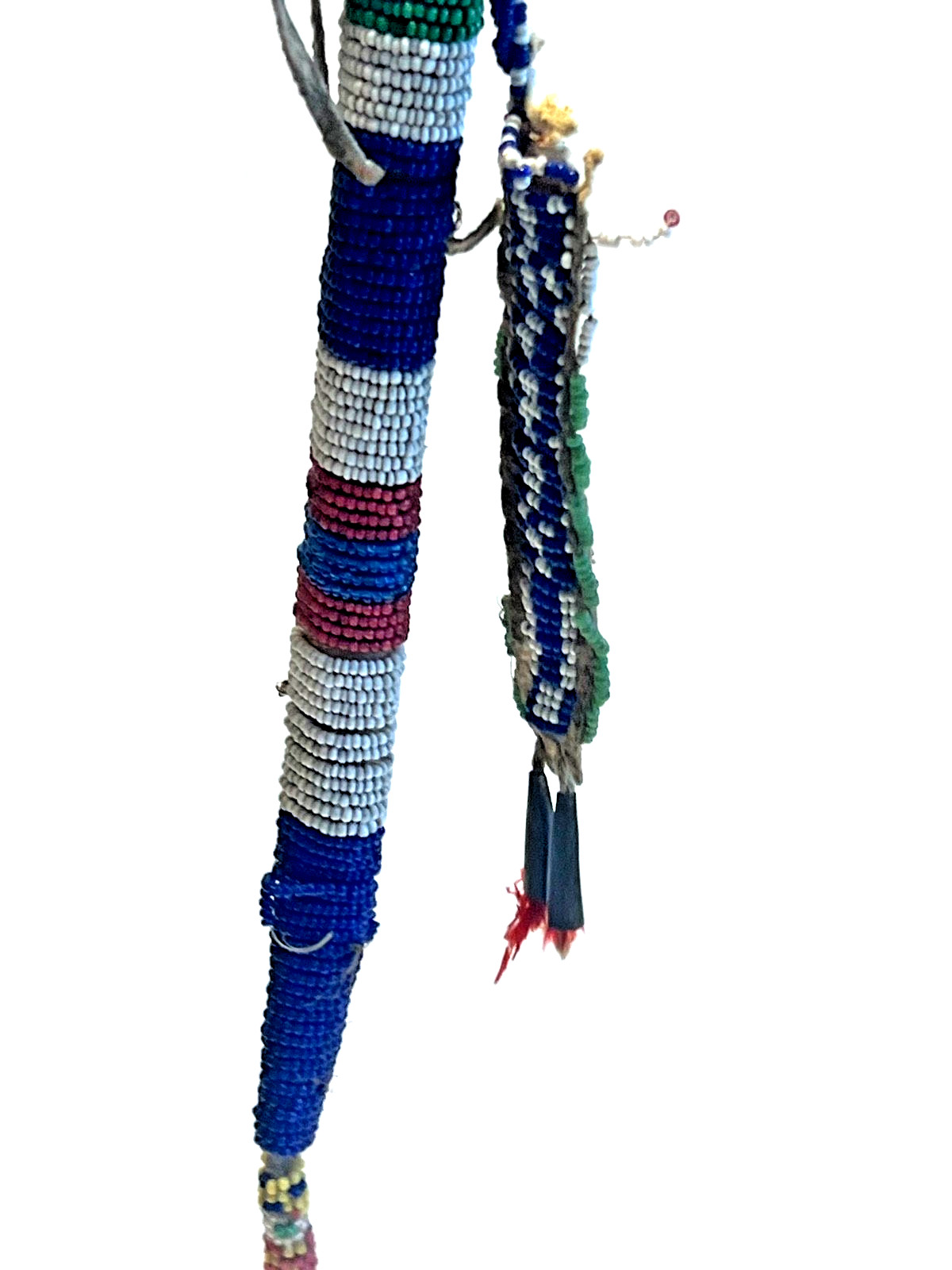 Antique Native American Indian Beaded Awl Case; Tinkle Cones; 1890's