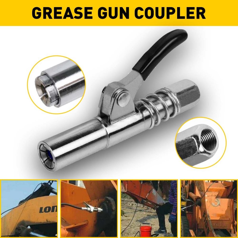 10000PSI Grease Gun Coupler Quick Release Lock Oil Injection Nozzle Profe E