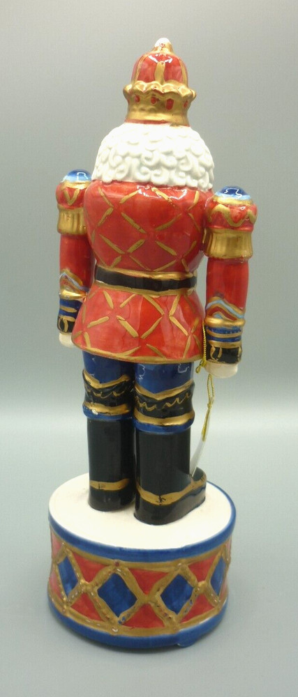 Nutcracker Christmas Ceramic Music Box Nutcracker March Suite Kiyo & Ko 10.5”
