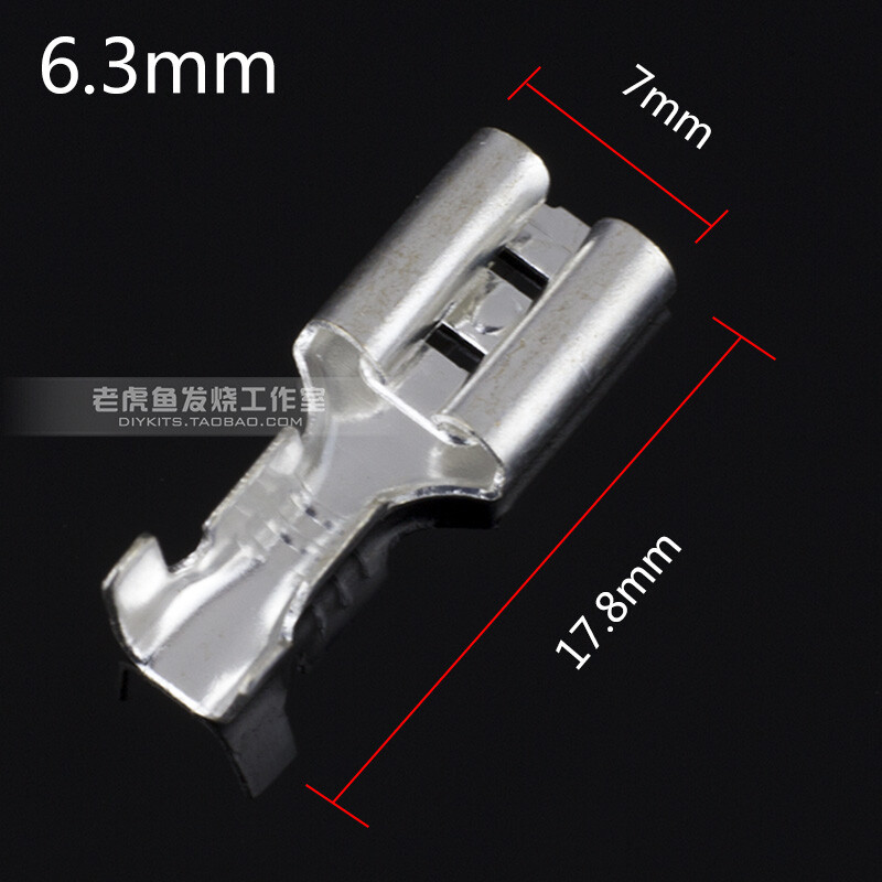 6.3/4.8mm connection terminal plug spring plated silver 10 pcs sheath