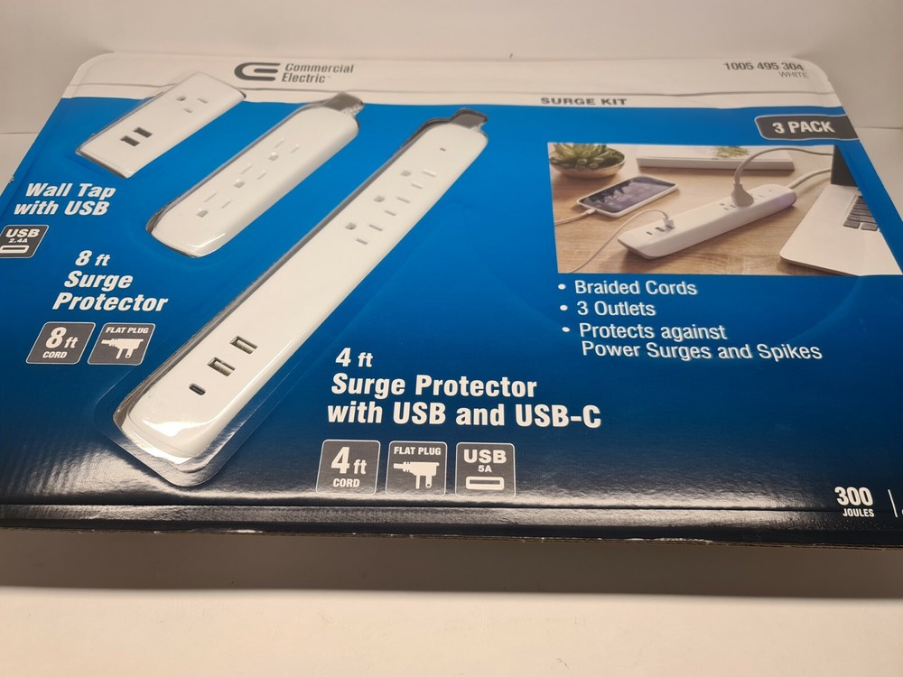 Commercial Electric Surge Protector 9-Outlets Totally (3-Pack)