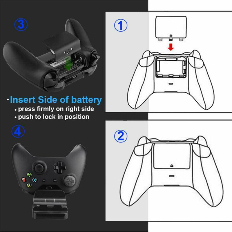 For XBOX ONE Controller Charging Play Dock Station w/ Rechargeable Battery Pack