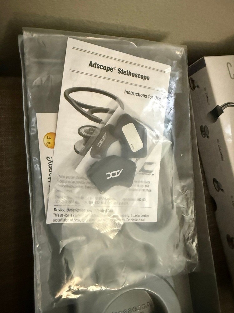 New ADC Adscope Pediatrics Stethoscope *Missing Interchangeable face clips*