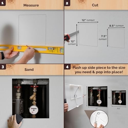 Adjustable Spring Access Panel 12"x12" Inches, for Drywall, Ceiling, 12x12