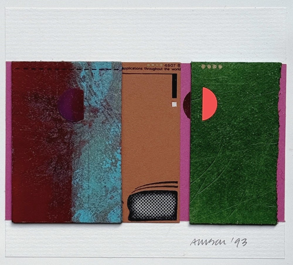 HARRY AMSON (British 20C) - MIXED MEDIA ABSTRACT COMPOSITION #4