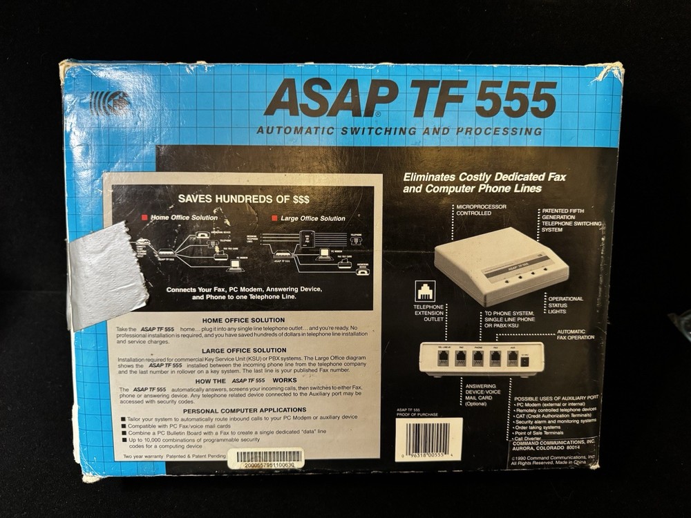 Fax Comm Switch Command Communications ASAP TF 555
