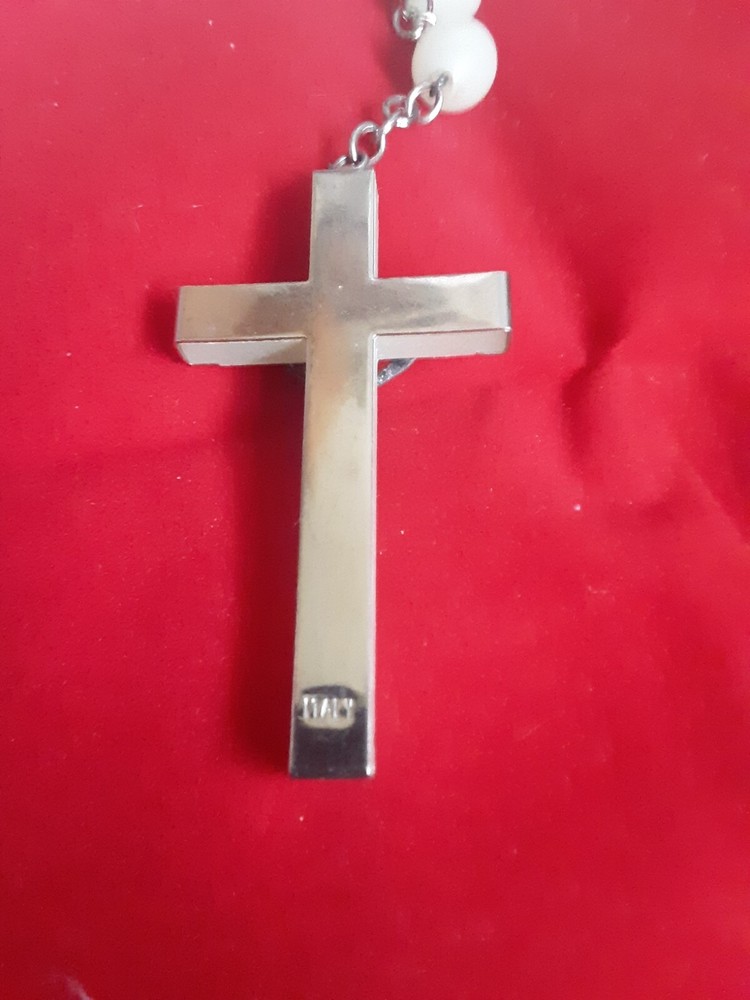 Vintage LUMINOUS Rosary Marked Italy 26 Inch