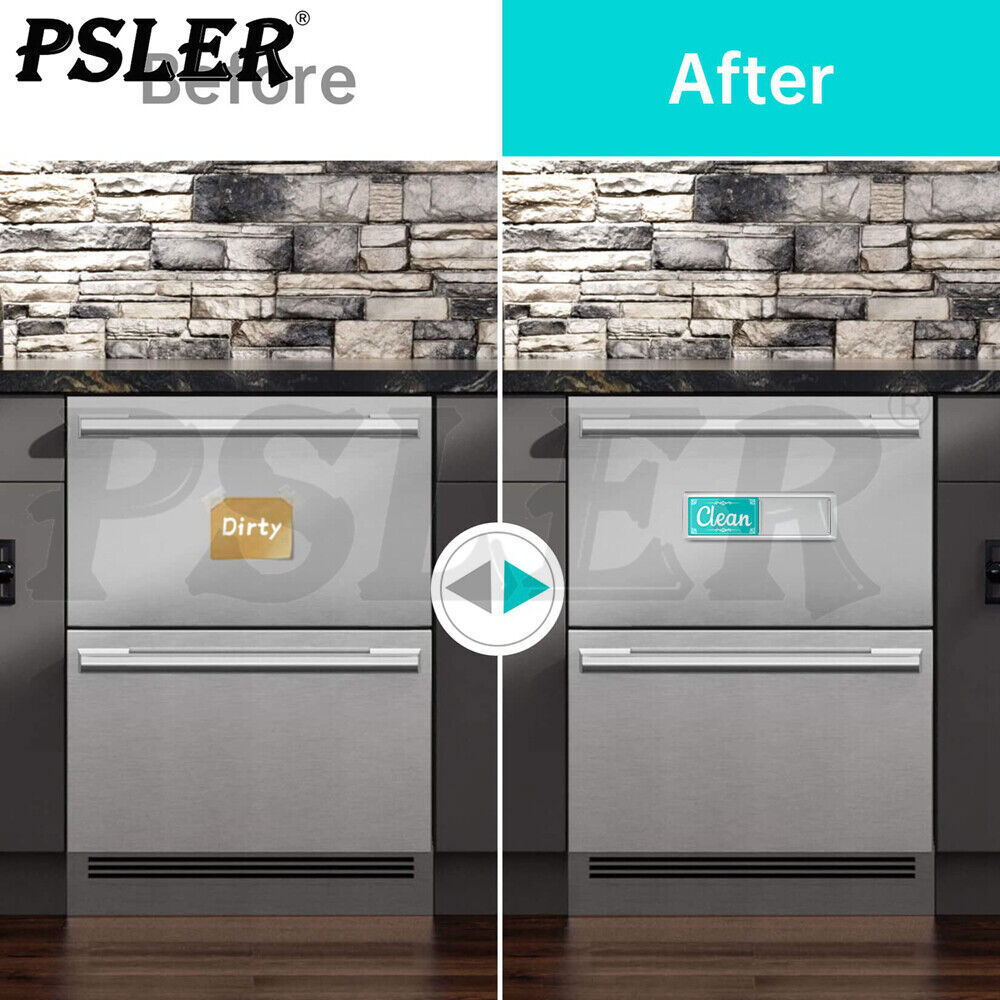 Clean Dirty Dishwasher Non Scratch Magnet Magnetic Backing Washing Running Sign