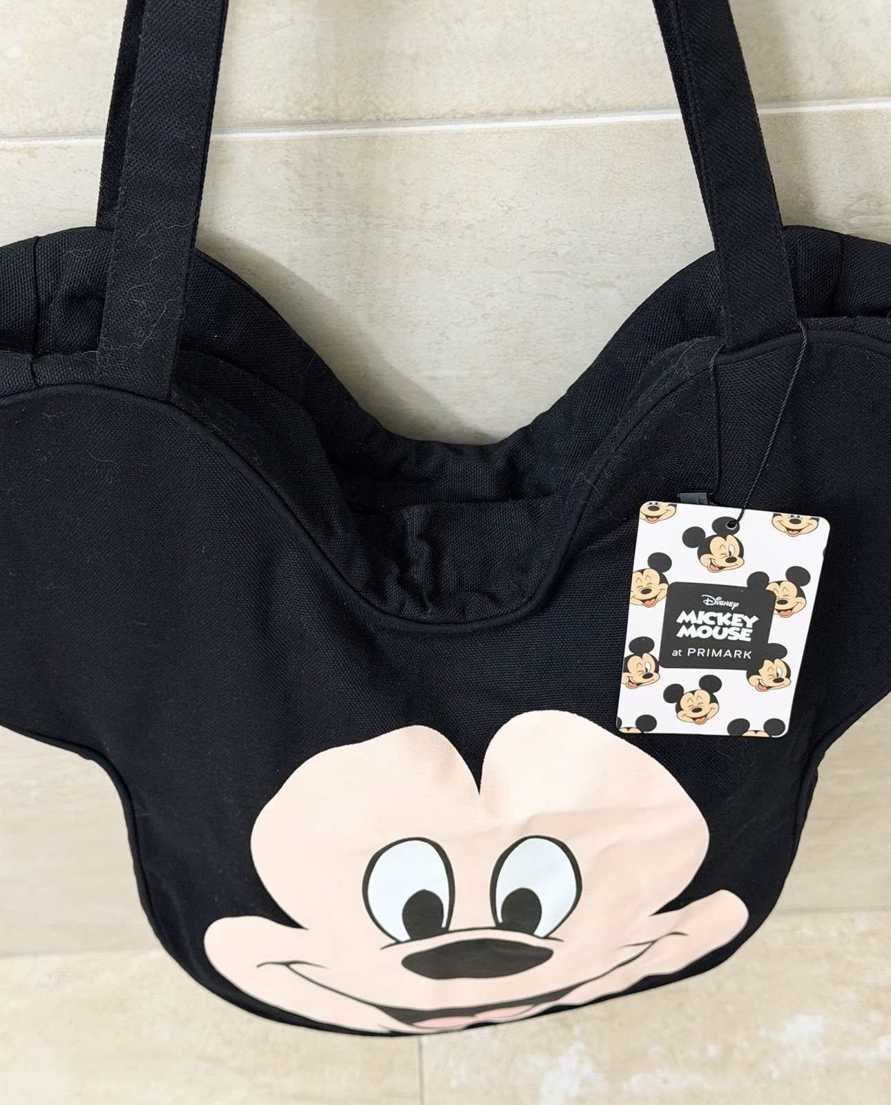 Disney Mickey Mouse Face Tote Bag Canvas Shoulder Bag Park Style *Primark*-NEW