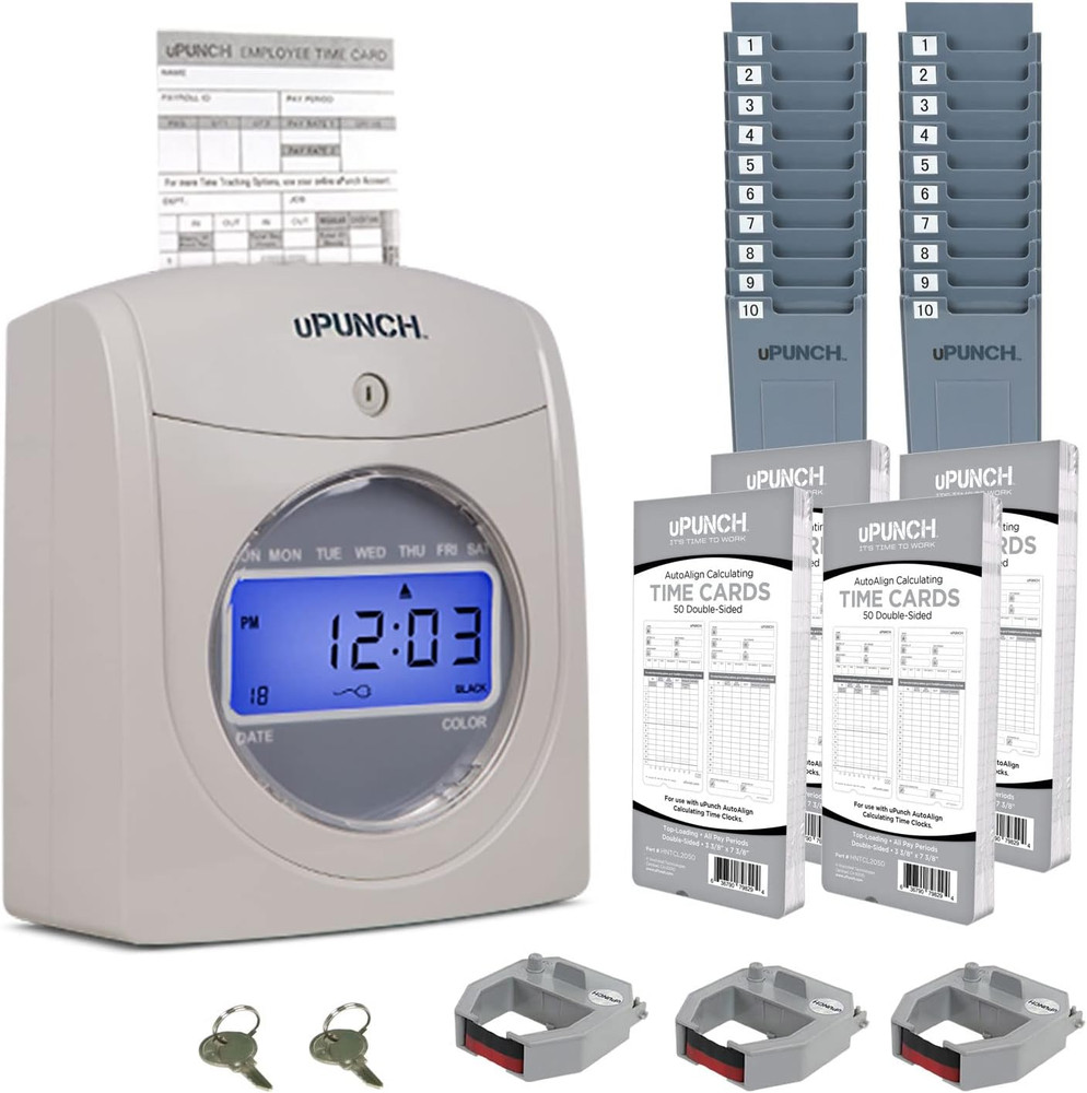 HN4500 Advanced Calculating Time Clock Bundle for Small Business: Complete Emplo