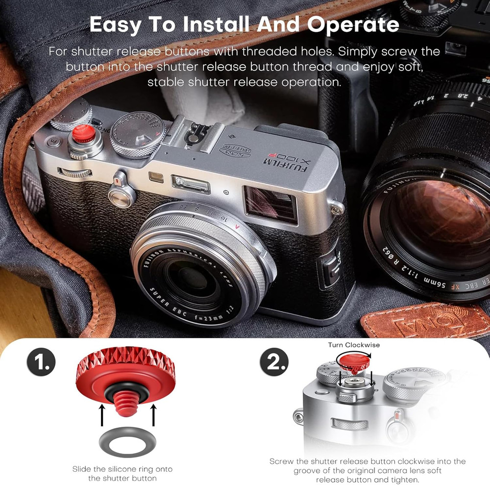 REYGEAK for Fujifilm Camera Shutter Button,4 Pcs Copper Soft Shutter Release But