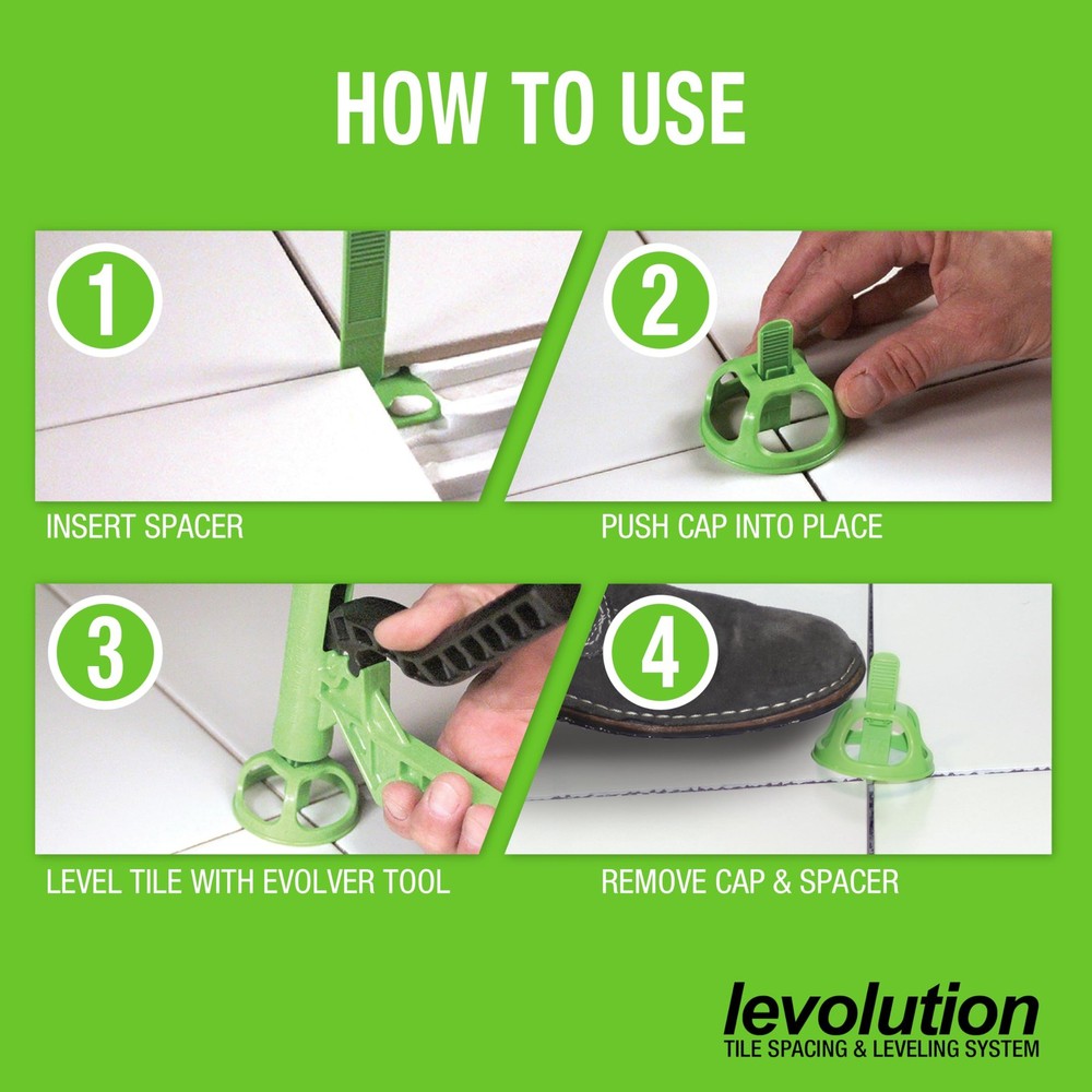 Levolution Pro Tee Spacer 1/8", Tile Leveling & Spacing System for Lippage Co...