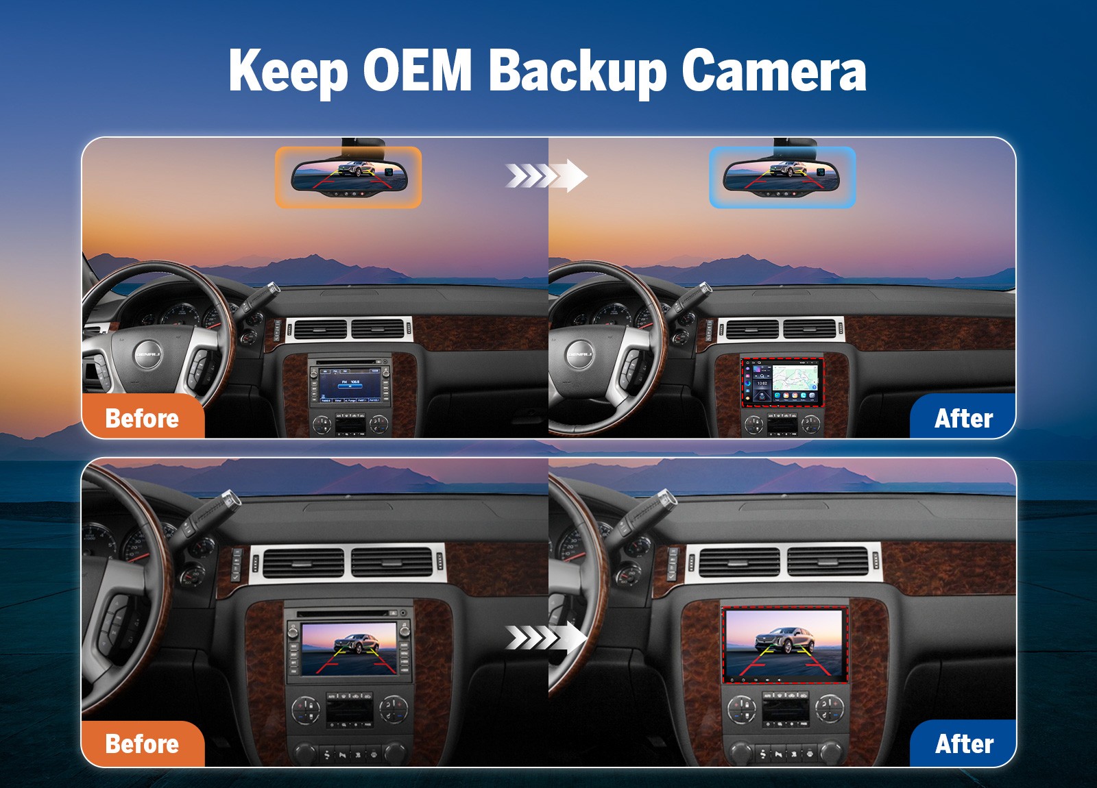 GMX7 8"Android for Chevy Silverado Sierra 2007-13 Car Radio Stereo Apple CarPlay