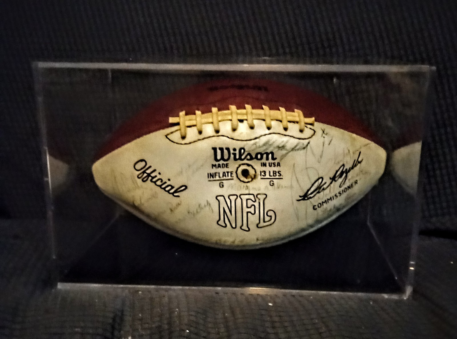 New York Jets 1974 Team Signed Football 1 JSA COA 36 Signatures W Display Case