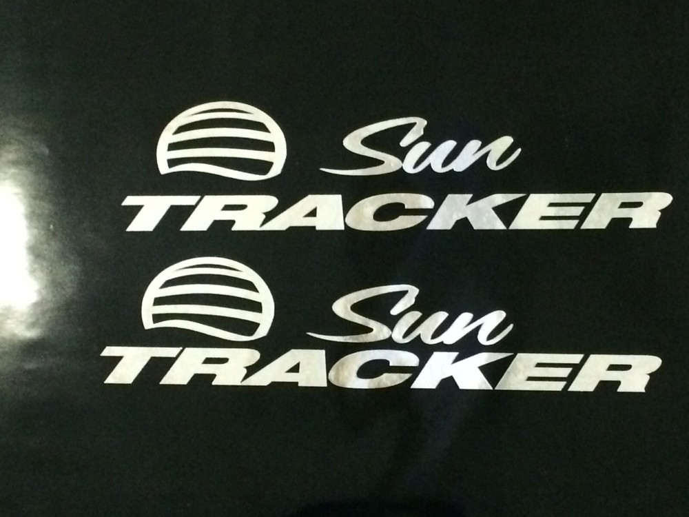 sun tracker chrome suntracker boat decals set each 44 x 9.8