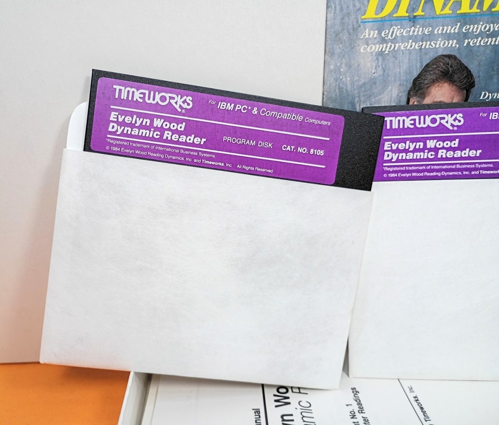 📚 Timeworks Evelyn Wood Dynamic Reader Speed Reading IBM 5 1/4" Floppy Disk PC