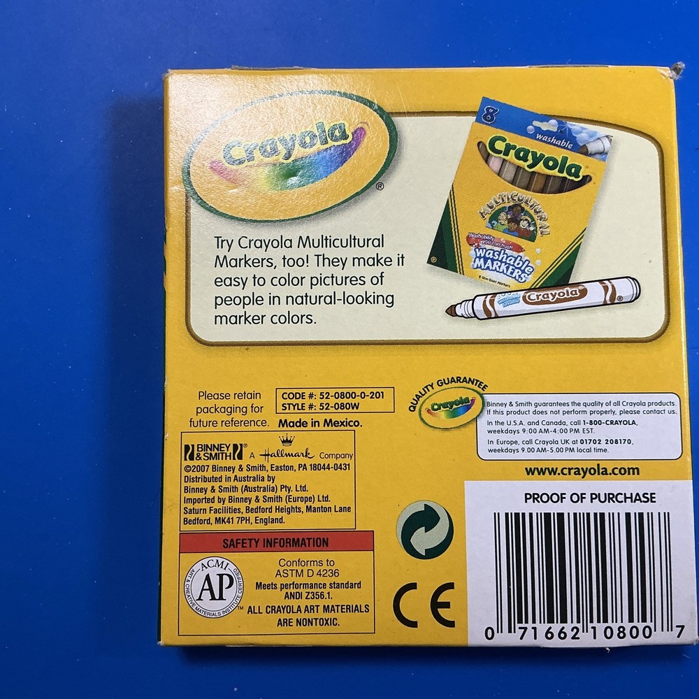 Crayola Crayon - Multicultural Crayons - 8 Large Crayons - 2007