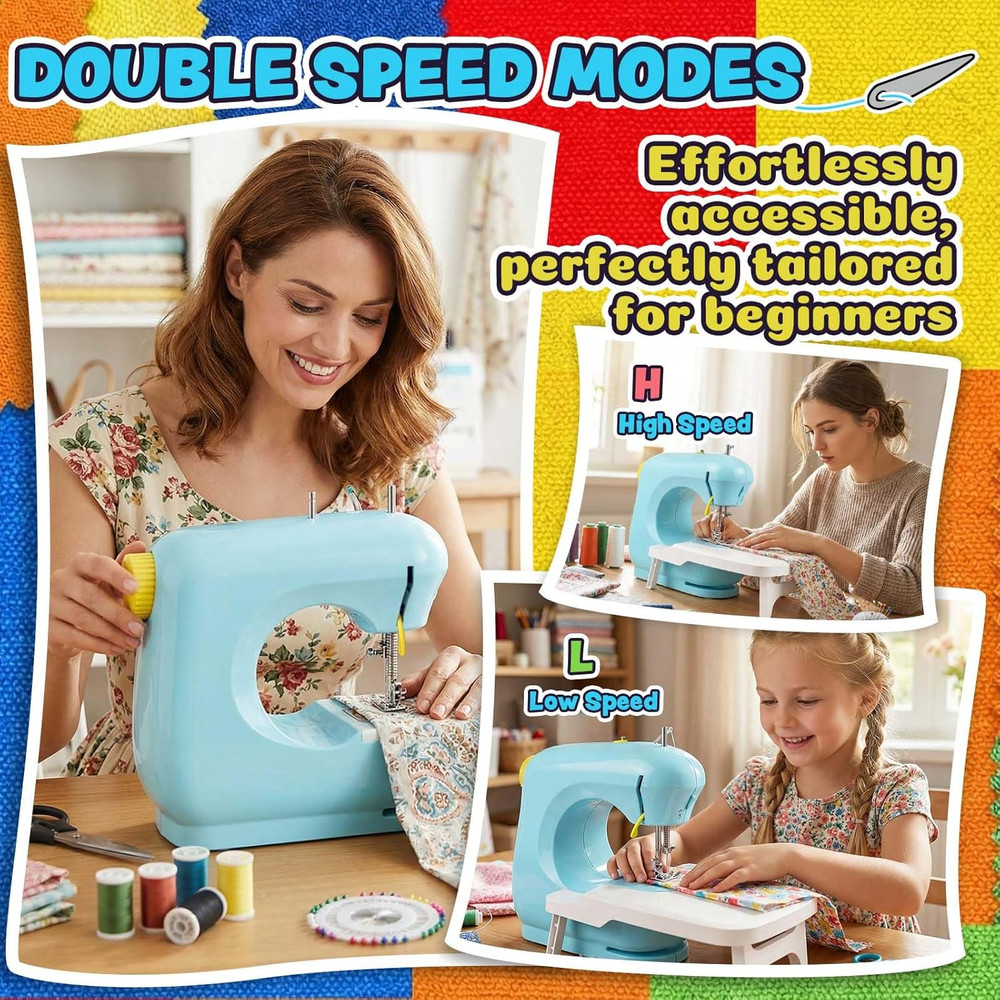 Sewing Machine - 2 Speed Electric Mini Sewing Machine for Beginner, Small Sewing