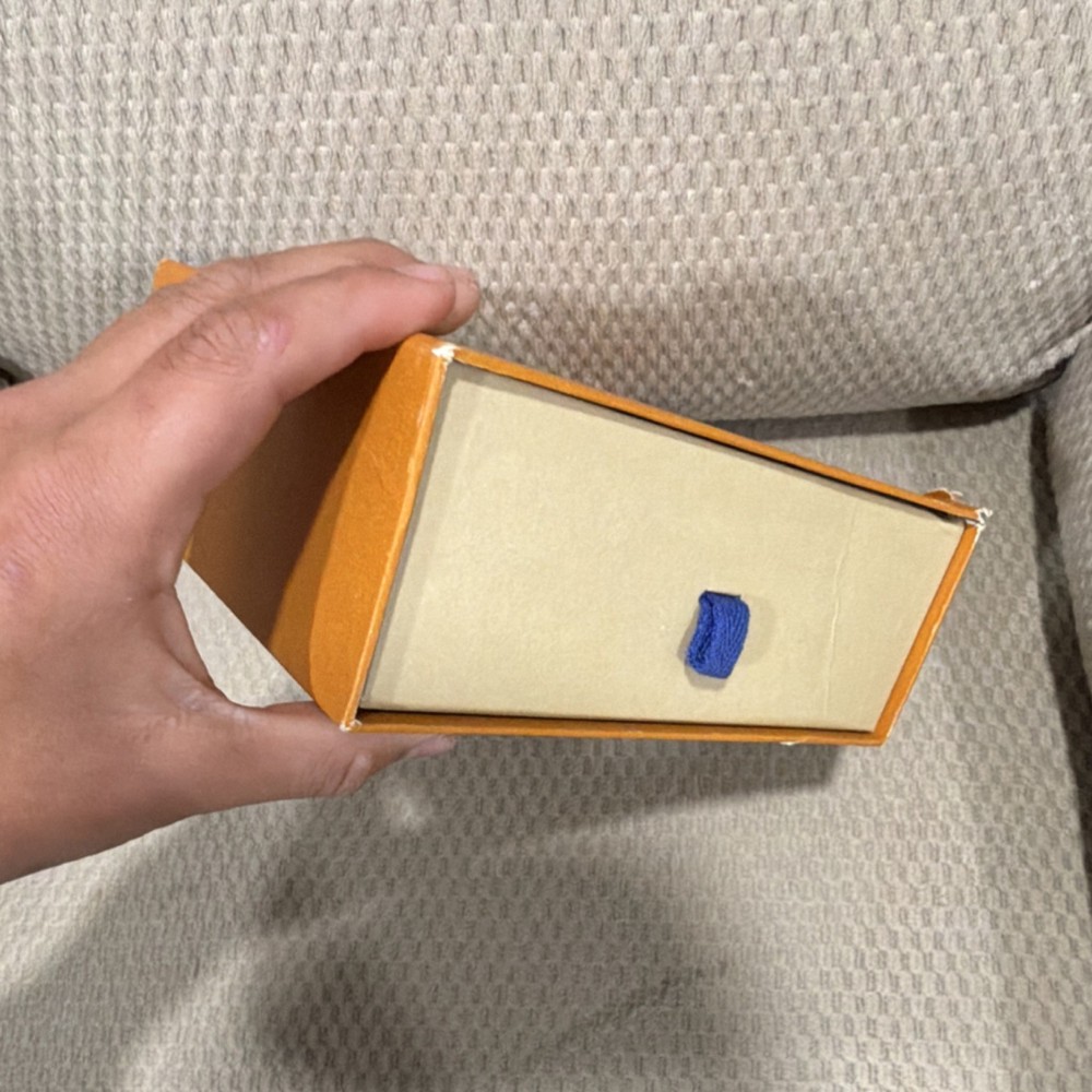 Louis Vuitton Orange Cardboard Gift Box Rectangle with Blue Pull Tab