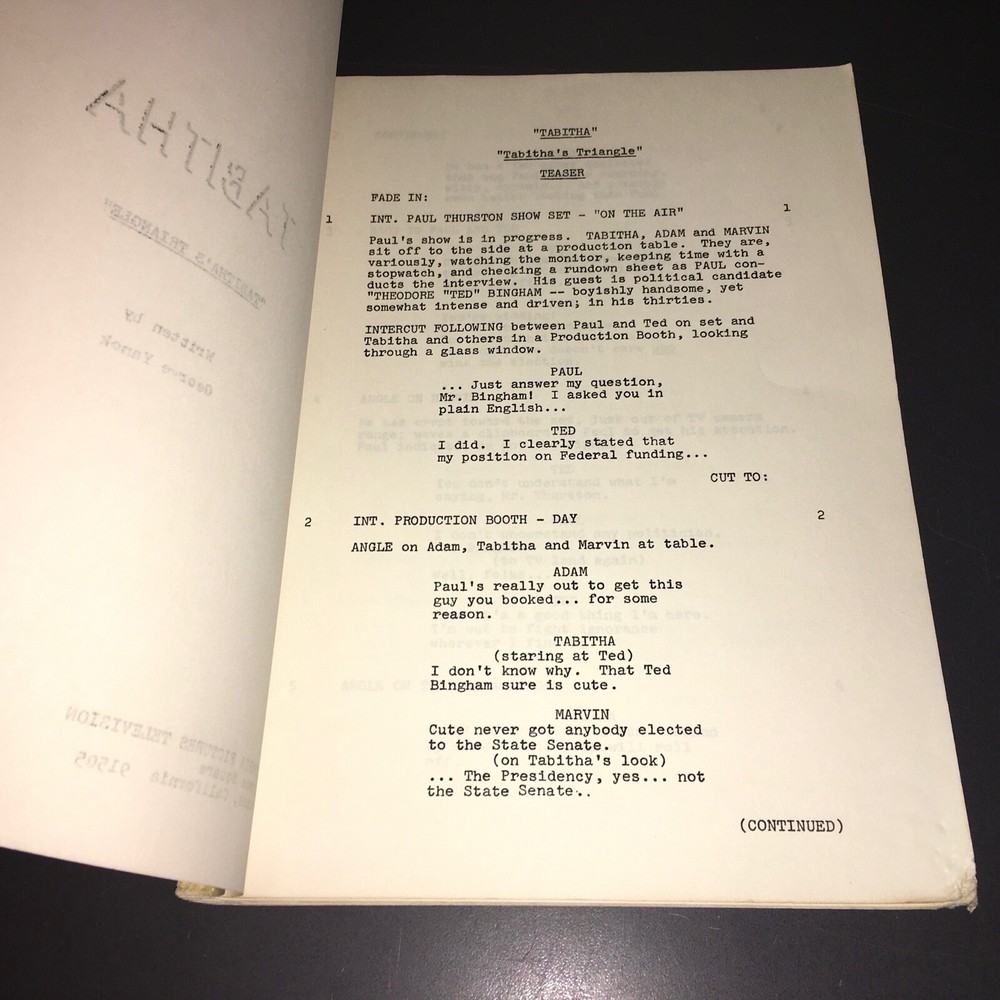 TABITHA (8/30/77) "TABITHA'S TRIANGLE" 41p Revised Final Draft Original + COA!