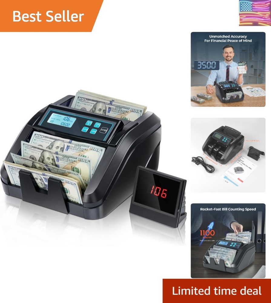 Money Counter Machine Count Value, Add+Batch/Add+ Value Mode Bill Counter, UV...
