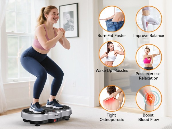 HTM Shake Plate Vibration Exercise Machine for Lymphatic Drainage Massager 350lb