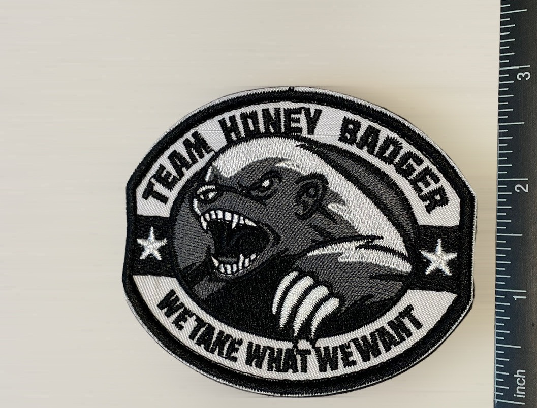 2 PCS TEAM HONEY BADGER MILITARY TACTICAL US ARMY COMBAT SWAT HOOK PATCH