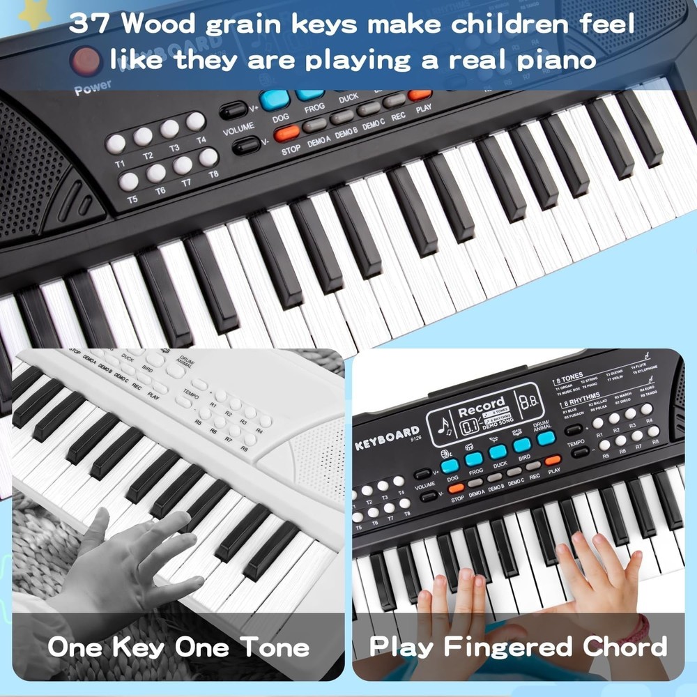 Creative 37-Key Beginner Piano Keyboard for Kids Ages 3-6 with Record Function