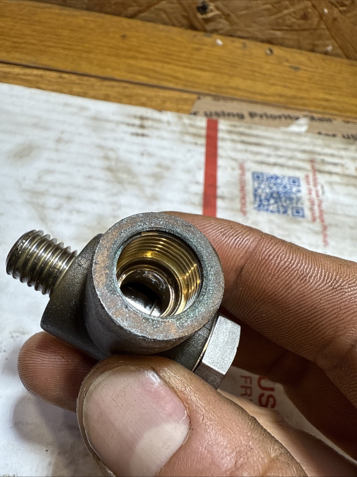 Volvo Penta oil pan dipstick adapter