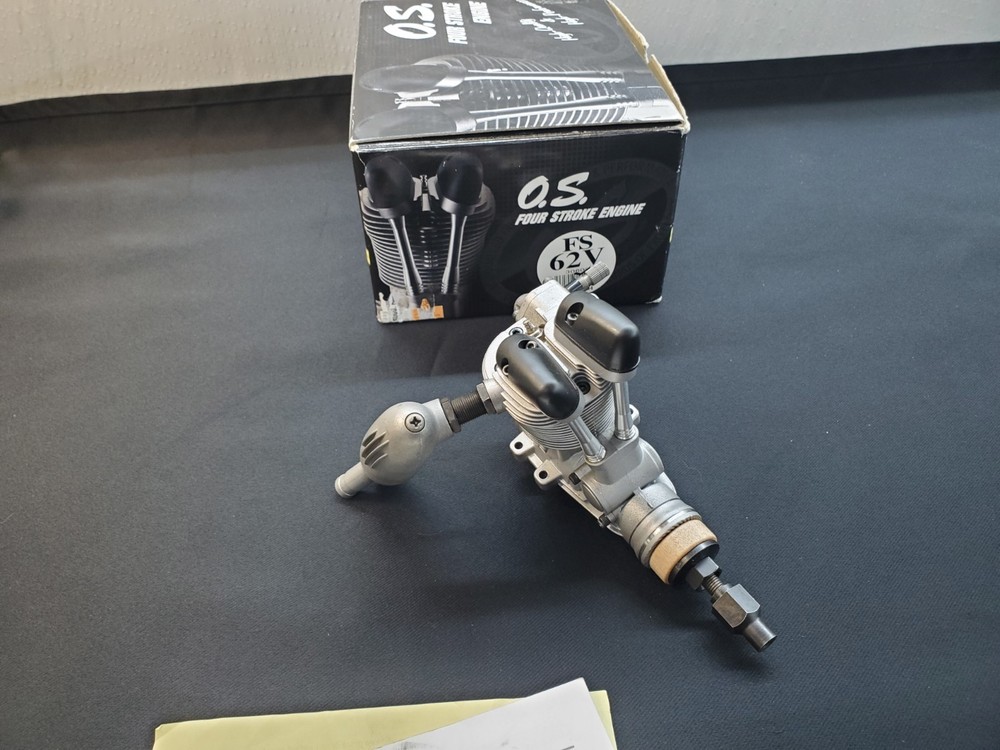 OS FS 62 V FOUR STROKE, RC AIRPLANE ENGINE . LIGHTLY USED