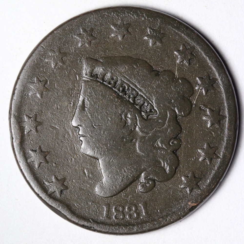 1831 Coronet Head Large Cent CHOICE GOOD+ E126 RCH