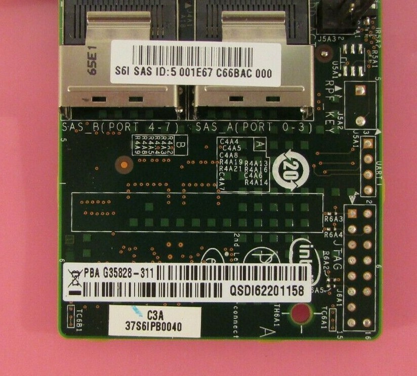 Intel RMS25KB080 SAS 6Gbps PCI-E 2.0 x8 RAID Controller Low-Profile G35828-311