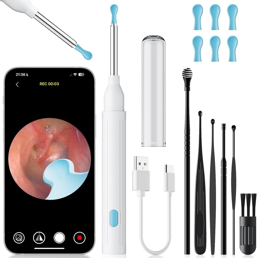 Ear Wax Removal, Removal Tool with 8 Kits & 5 Spoon, White