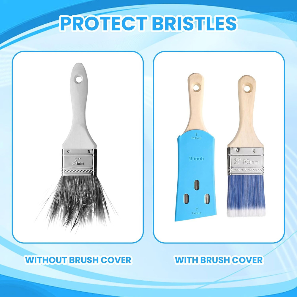 3 Pack Paint Brush Protector Covers – Protects Bristles & Keeps Shape for 2" Fla