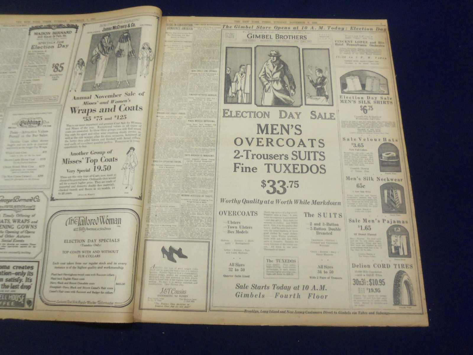 1922 NOVEMBER 7 NEW YORK TIMES- OPPOSING LEADERS FORECAST VICTORY TODAY -NT 8420