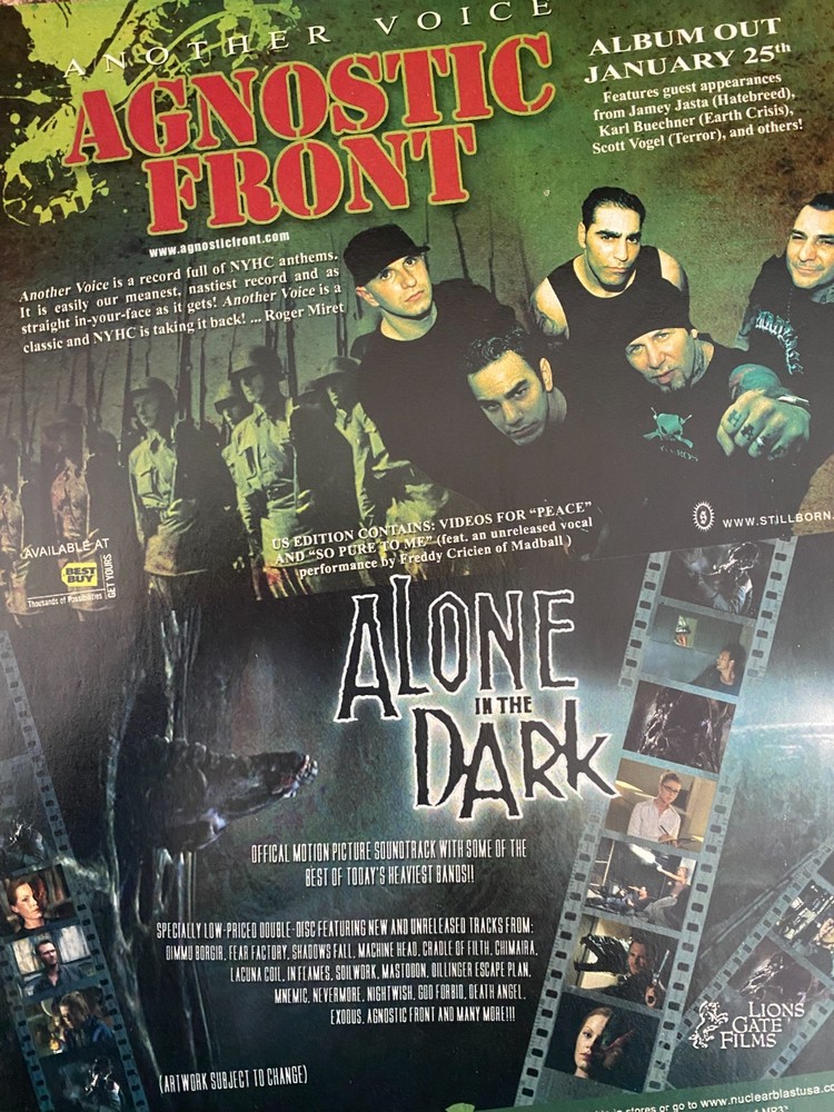 Agnostic Front, Another Voice, Full Page Vintage Promotional Ad