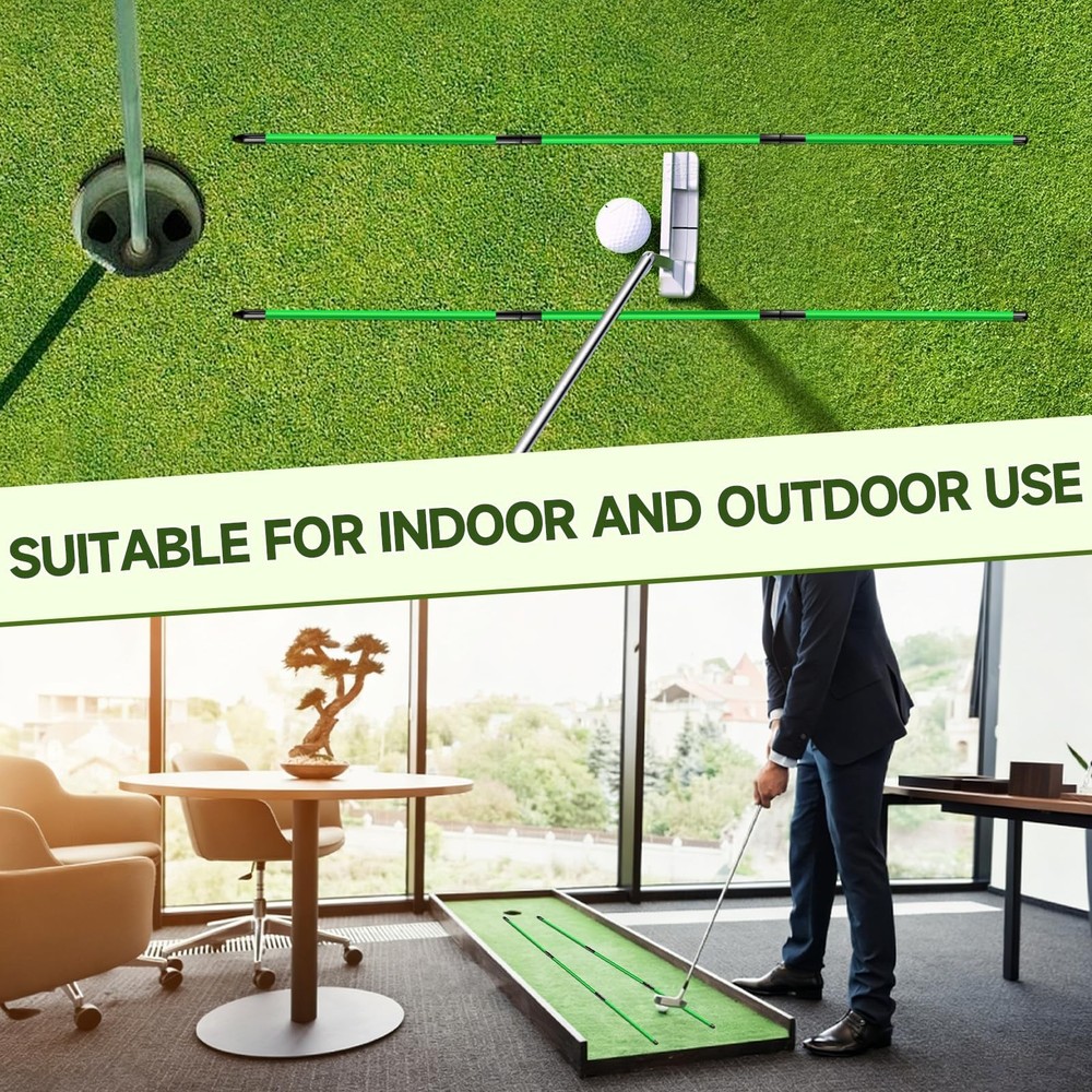 ATTRACTIVE 48-Inch Golf Alignment Sticks 2 Pack Collapsible Golf Practice Rod...